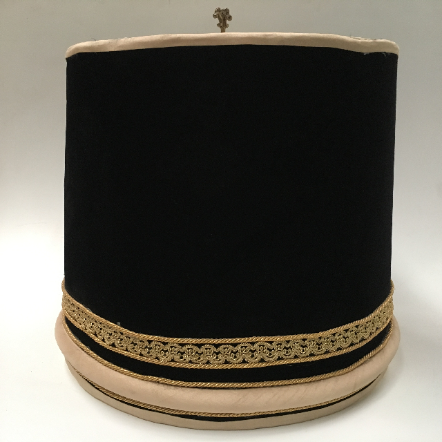 LAMPSHADE, Empire Style (Large) - Black Cream Velvet w Finial